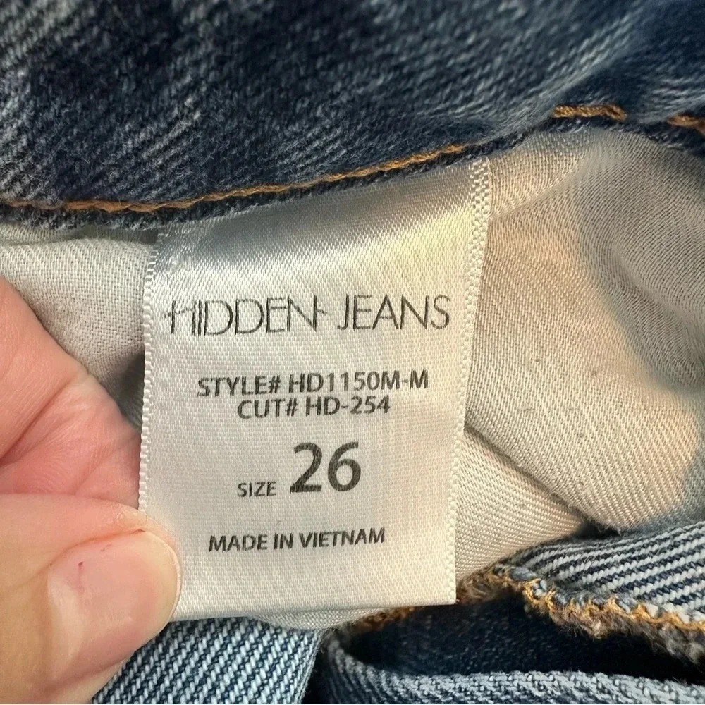 Hidden Tracey High Rise Frayed Hem Straight Crop Jeans - Picture 8 of 9
